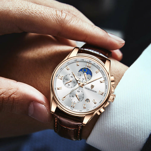 Chronos Premium Moonphase Waterproof Watch