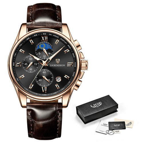 Chronos Premium Moonphase Waterproof Watch