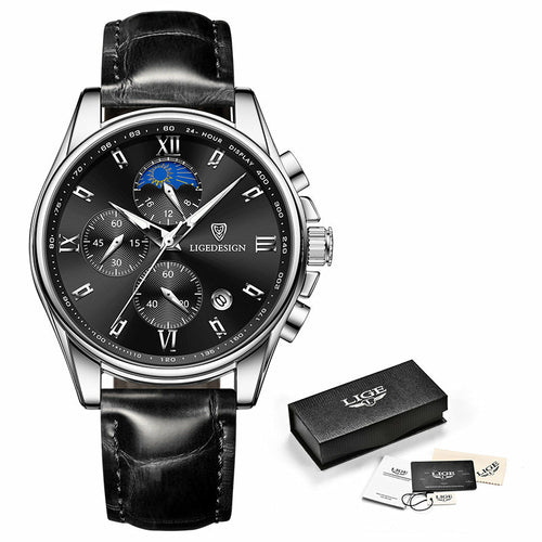 Chronos Premium Moonphase Waterproof Watch